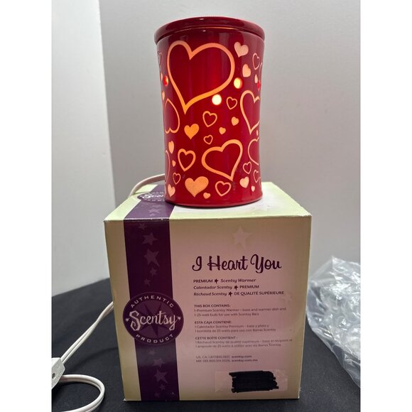 Scentsy "I Heart You" Electric Wax Warmer - Red Heart Pattern 2010 - Picture 2 of 8